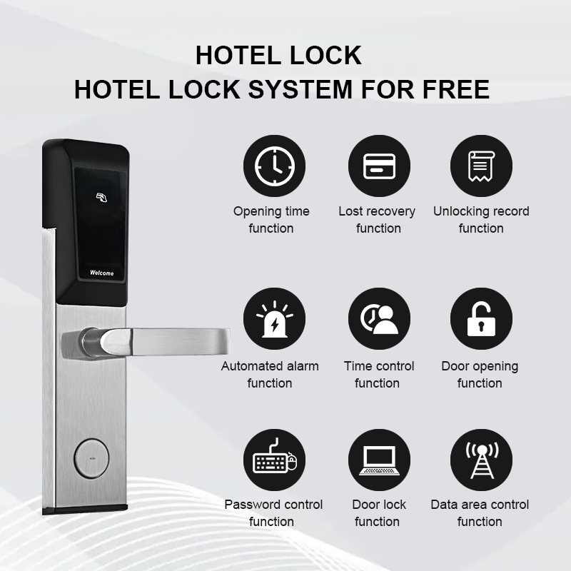 low price High quality Security Electronic Card Key Smart Hotel Door Lock With RFID Management Software System