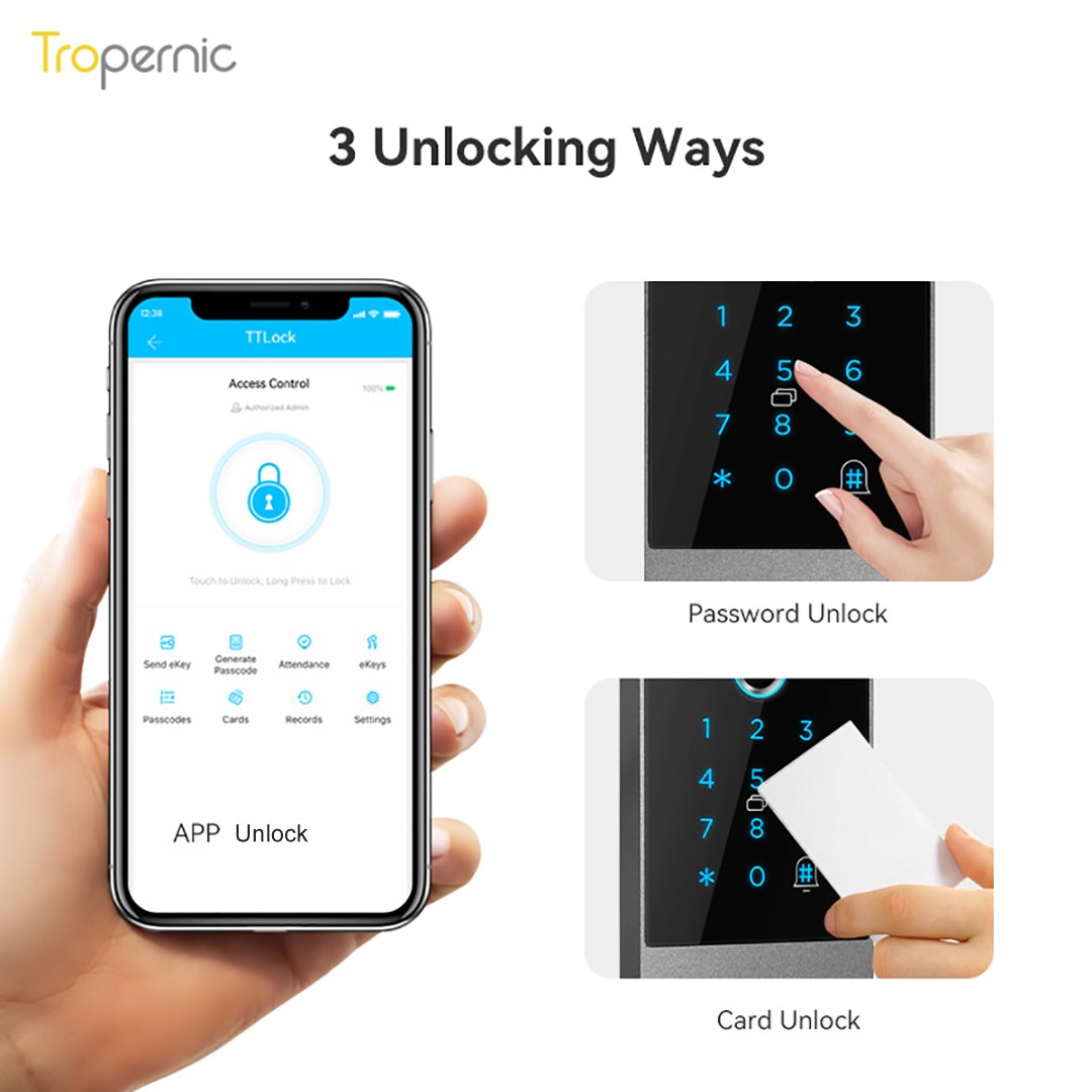 K2 Waterproof Wifi Remote Digital Electronic Smart Door Lock App Ttlock Access Control For Office