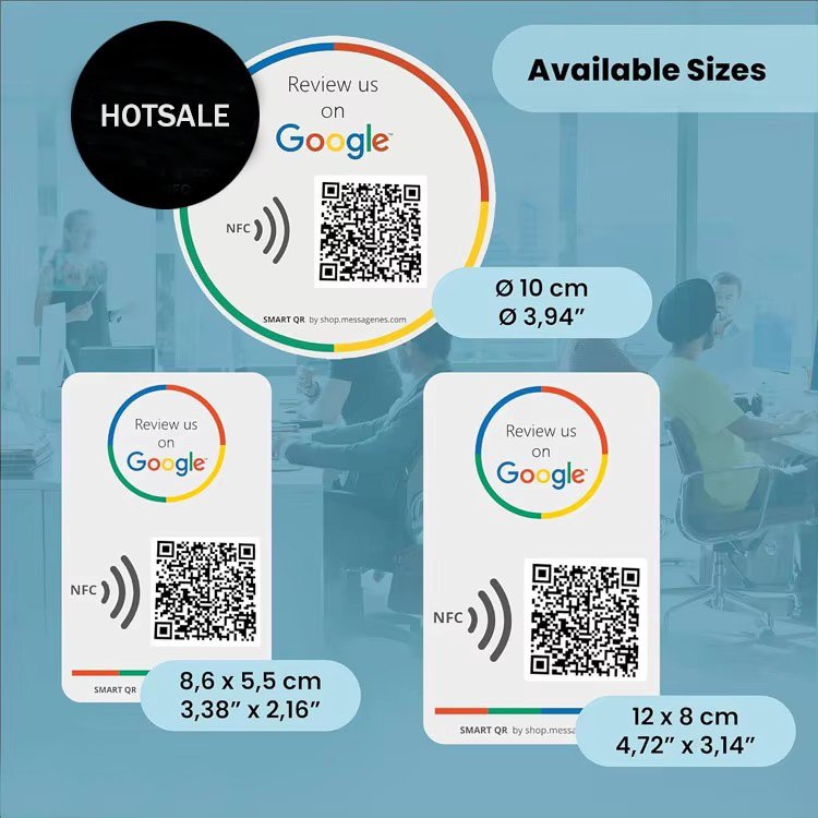 Custom Logo QR Code Serial Number Printing NFC NTAG213 NTAG215 Google Review Smart Flexible Table Sticker for Cellphone readable