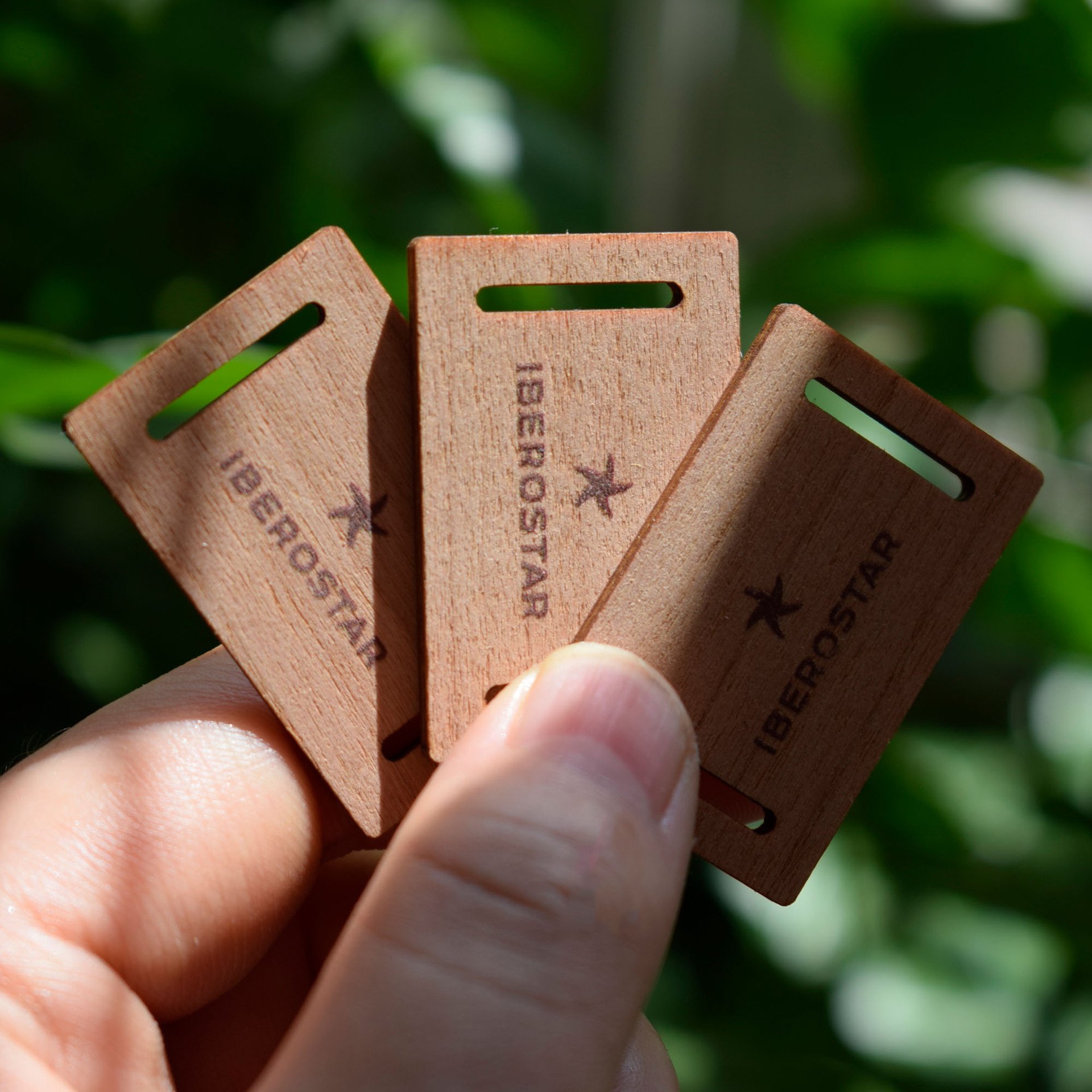 Custom wholesale NFC RFID Wooden nfc keychain Wristband Tag Wooden business card hotel access card