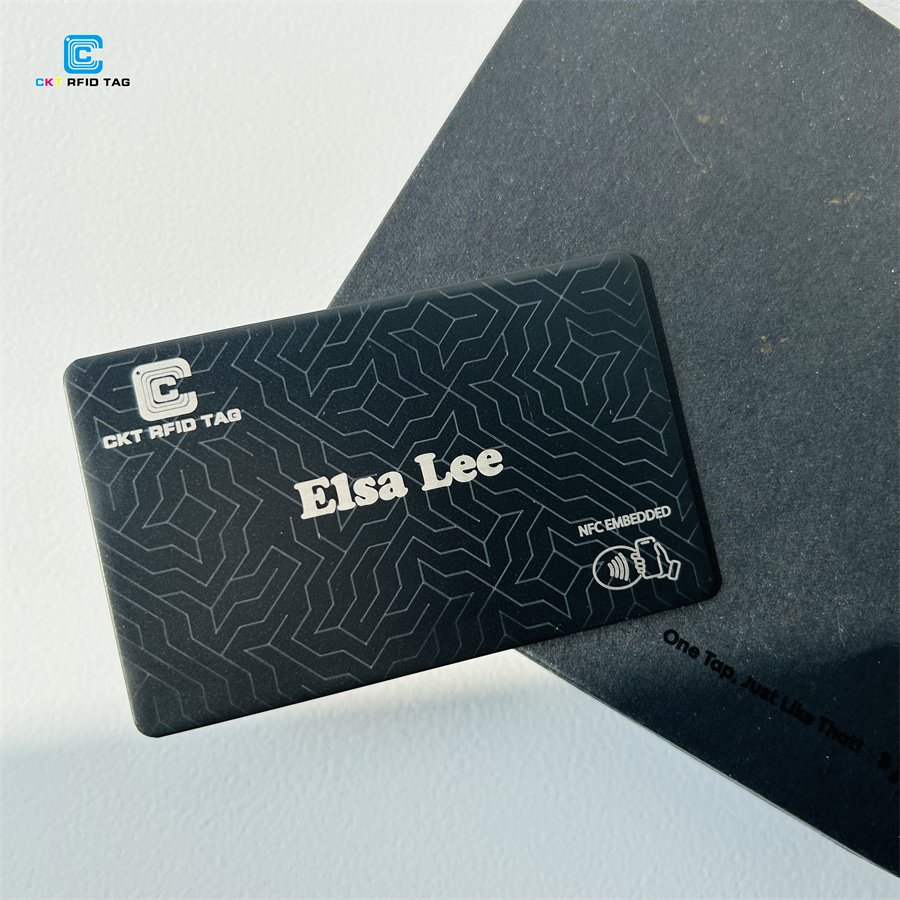 Custom Matte Black NFC RFID Metal Business Card TAG 213 TAG 215 TAG 216 Social Media Digital Business Cards