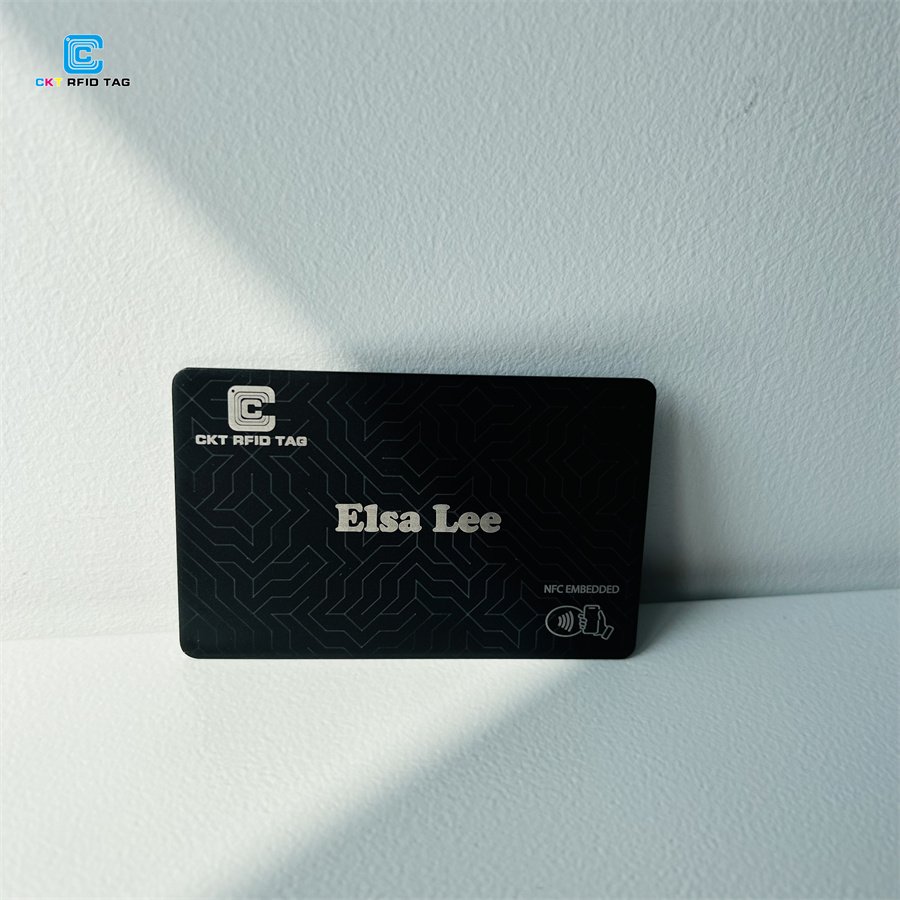 Custom Matte Black NFC RFID Metal Business Card TAG 213 TAG 215 TAG 216 Social Media Digital Business Cards