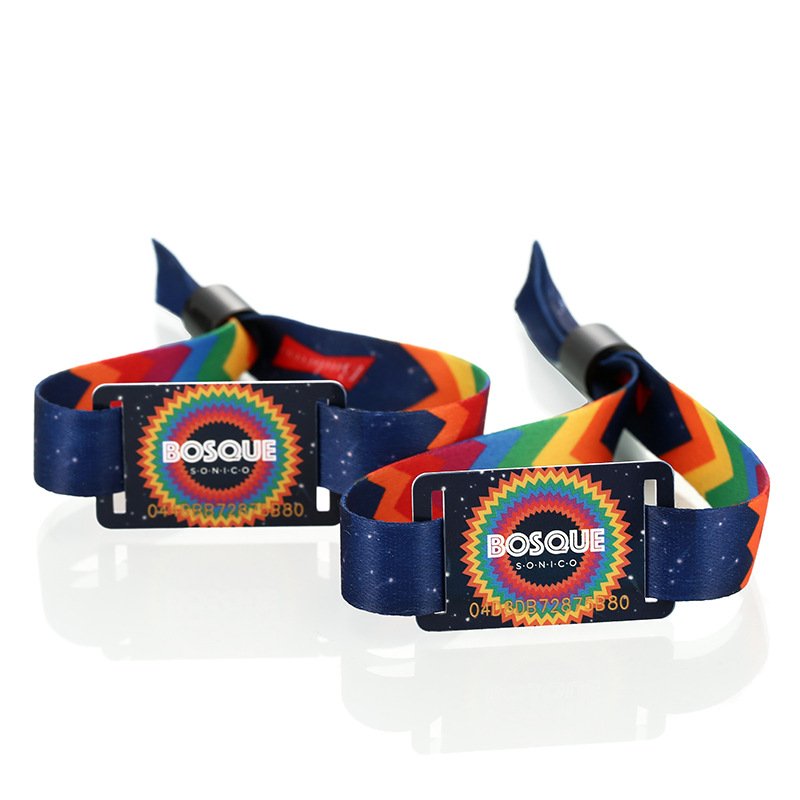 Hot Wear RFID Woven Wristband Can Access control Cashless payment NFC Card Fabric wristbands