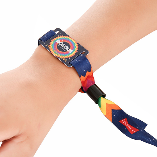 Hot Wear RFID Woven Wristband Can Access control Cashless payment NFC Card Fabric wristbands