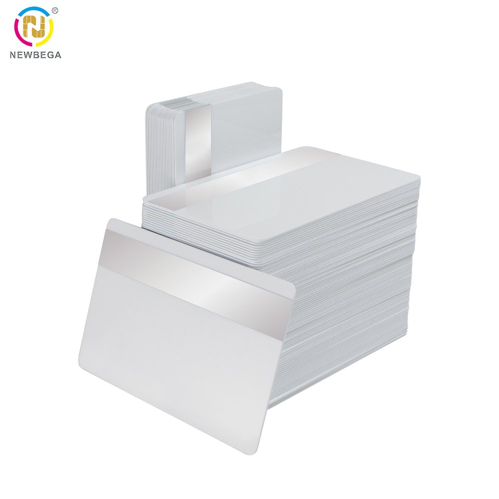 Inkjet Printable Hico CR80 30Mil Blank Plastic card rfid smart Membership card With Magnetic Strip