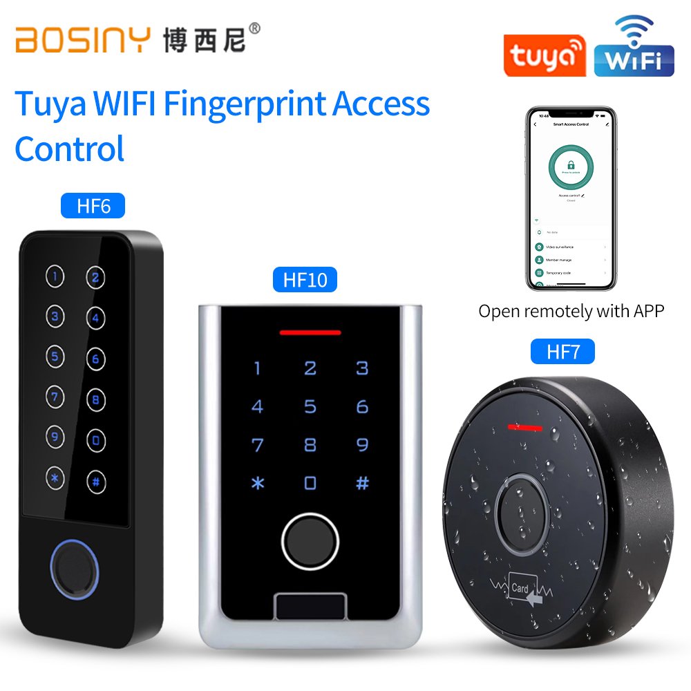 Standalone Metal Wifi Tuya App Fingerprint RFID Access Control Keypad Rainproof digital panel Wiegand Reader Door Lock Contact