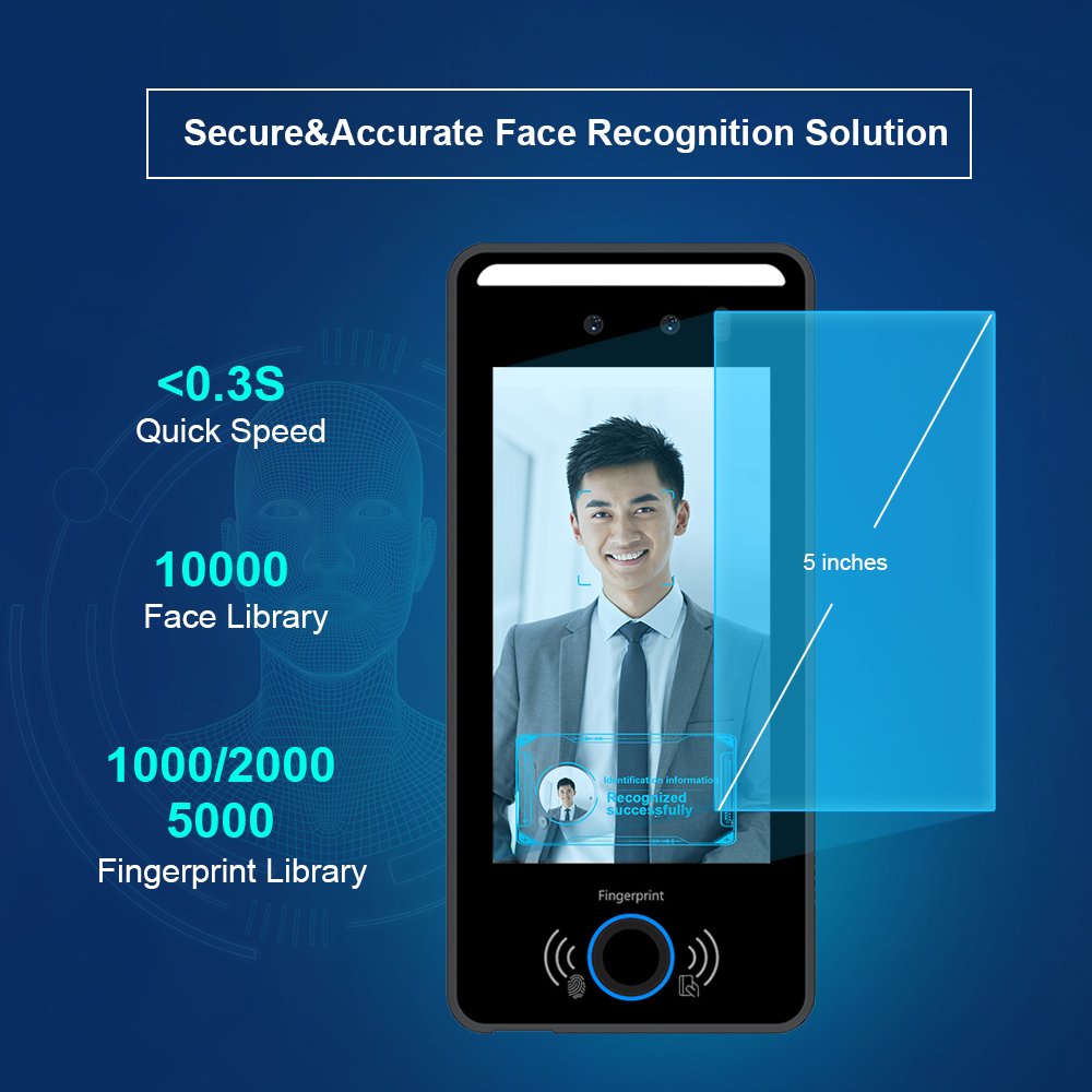 Ai Camera Dynamic Face Recognition Terminal Machine 3d Linux Base Stand For Attendance Door Opener access System