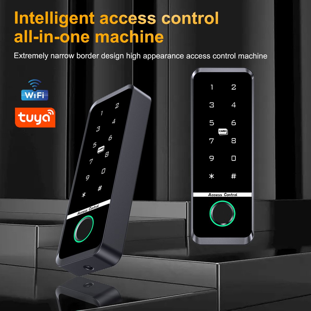 WiFi Tuya App Smart Fingerprint Door Lock IC Card Reader smart lock Keypad Waterproof Door Access Control System