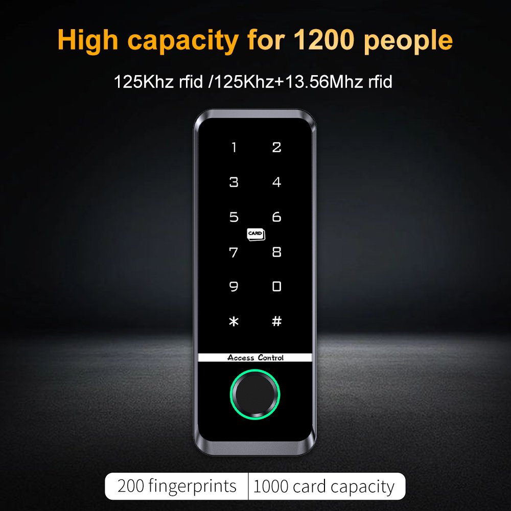 WiFi Tuya App Smart Fingerprint Door Lock IC Card Reader smart lock Keypad Waterproof Door Access Control System