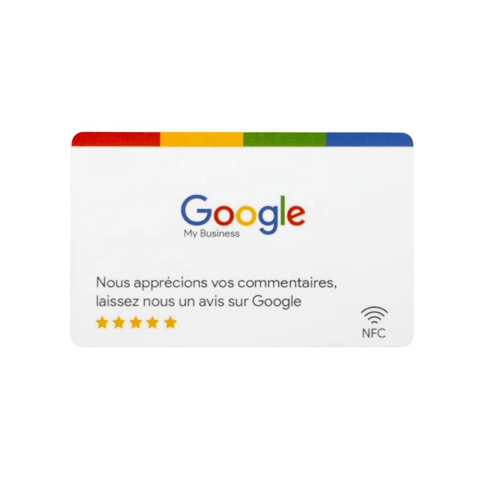 NFC Cards NTAG215 Chip 504 Bytes Pop up Google Reivew Card Logo Custom Design