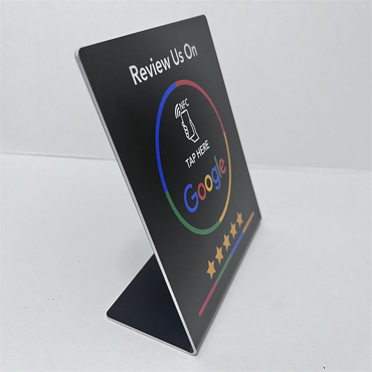 Black Logo Printed 215 Pvc Google Review Gift Nfc Stand Rfid Card