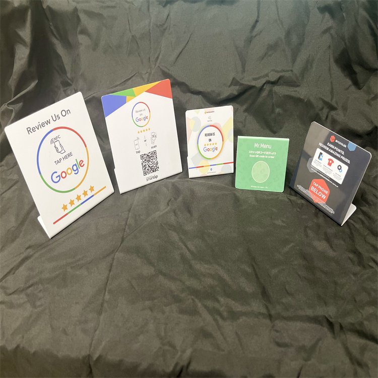Black Logo Printed 215 Pvc Google Review Gift Nfc Stand Rfid Card