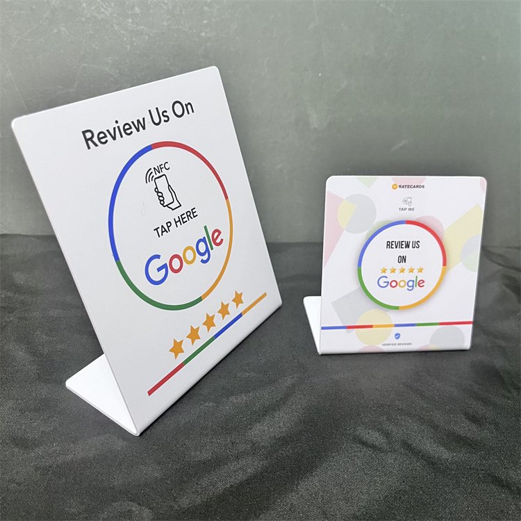 Black Logo Printed 215 Pvc Google Review Gift Nfc Stand Rfid Card