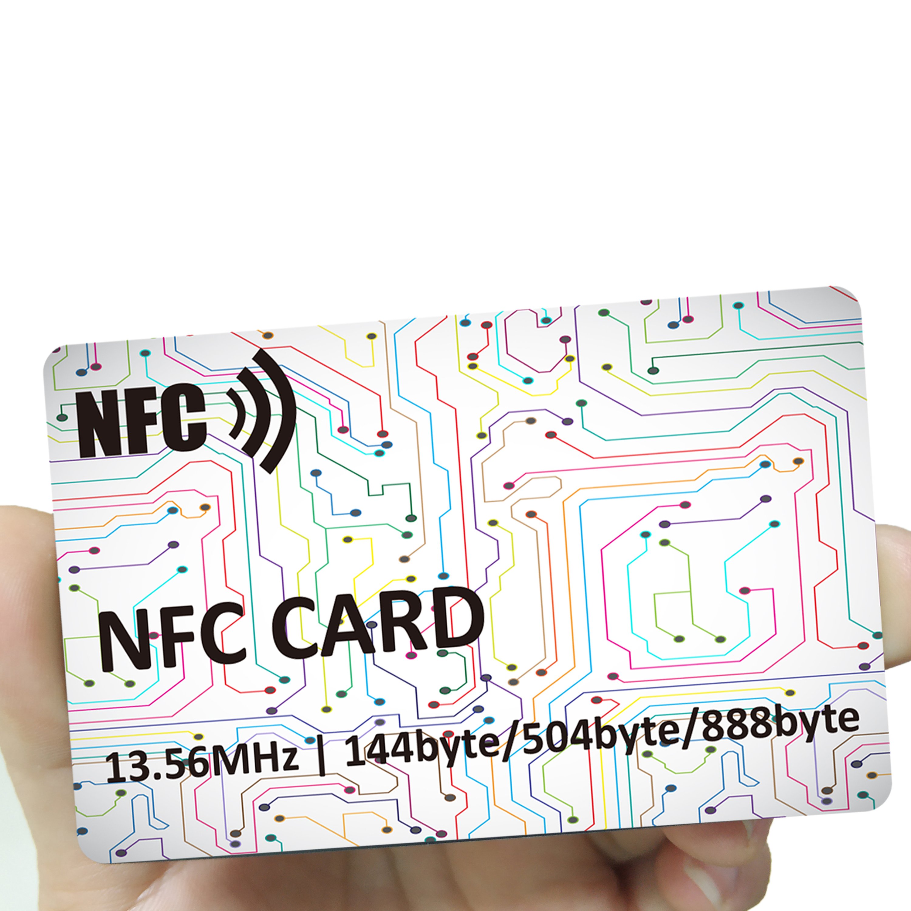 Customized Personal Glossy, Matt, Frosted CR80 Size RFID NFC 888 byte Memory Smart digital PVC business card