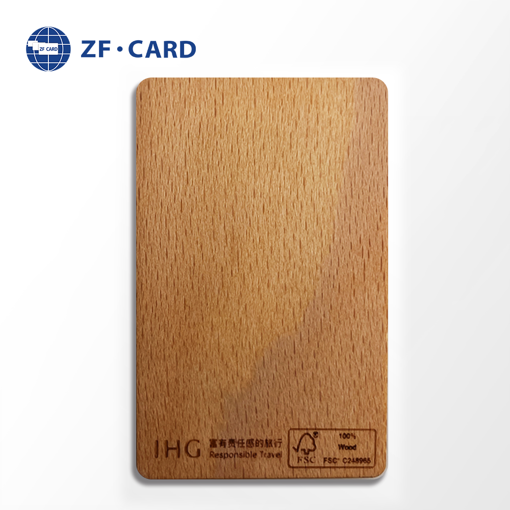 13.56mhz MIFARE Ultralight(R) EV1 Wood Card With Chip for Hotel Key Access Control Card