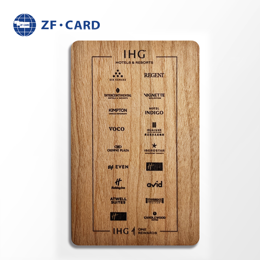 13.56mhz MIFARE Ultralight(R) EV1 Wood Card With Chip for Hotel Key Access Control Card