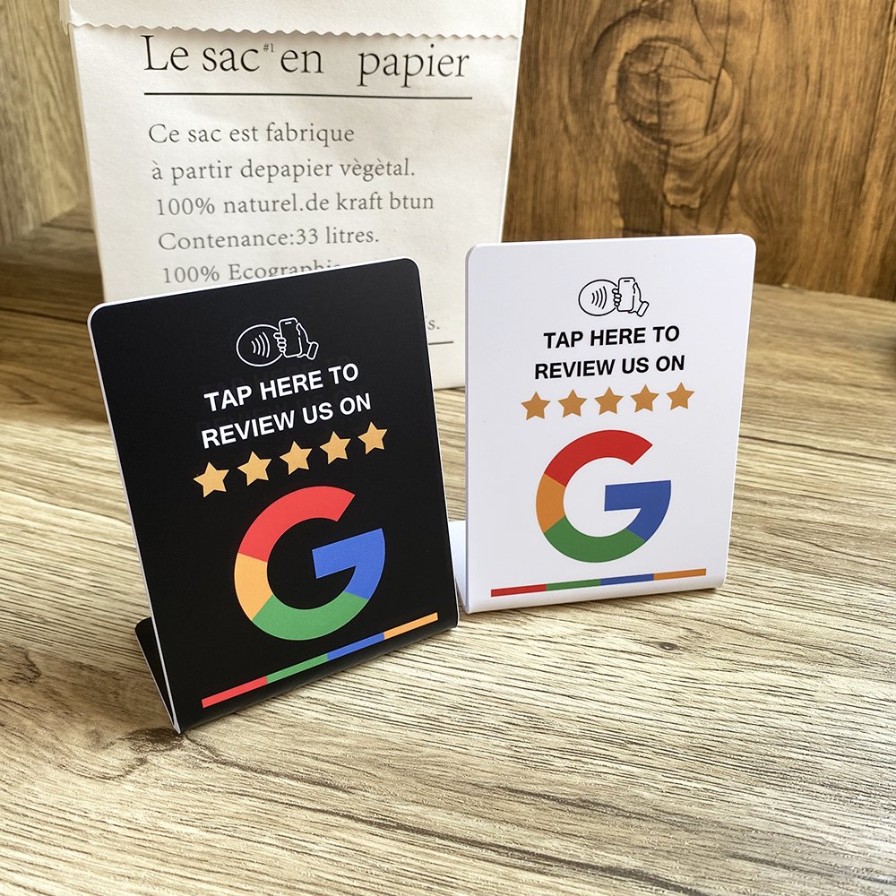 Boost your feedback Followers fast with our Google Review NFC Instagram Stand 3X4 inch NFC Tap Stand for Business
