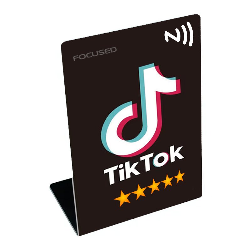 Custom programmable Social Media nfc tag google review stand german programmierbare reusable qr code nfc google review card