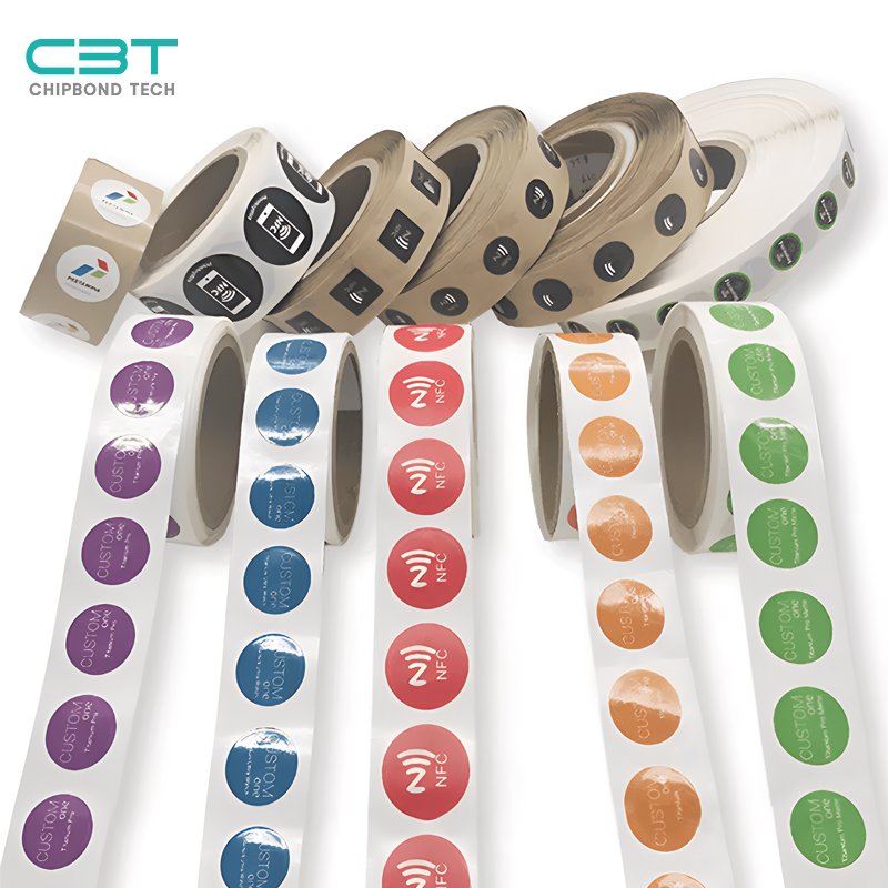 13.56Mhz Waterproof Mini PET PVC Paper Metal RFID Tag Sticker UHF NFC Label Anti-Metal for Payment Epoxy Material