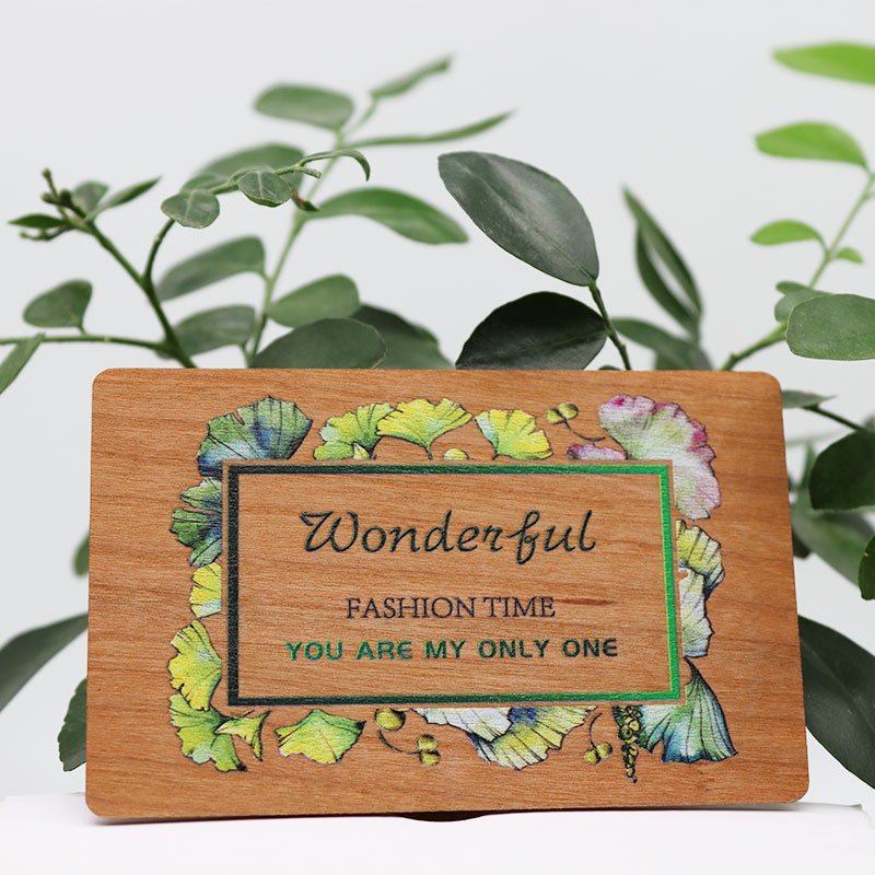 13.56MHz NFC Wood Business Cards 14443A Wooden Hotel Key Cards for Access Control Customized Logo Printing Cherry Beech Keys