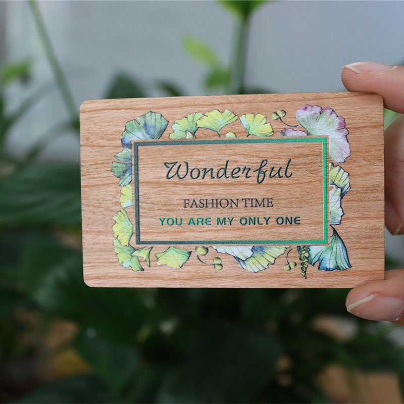 13.56MHz NFC Wood Business Cards 14443A Wooden Hotel Key Cards for Access Control Customized Logo Printing Cherry Beech Keys