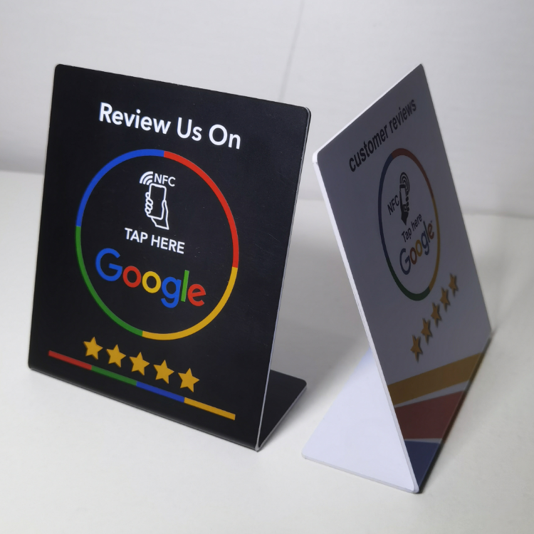 Acrylic on table nfc menu display 213 215 216 tap Nfc stand for restaurant nfc stand custom