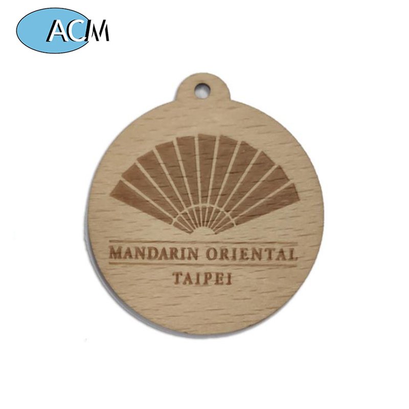 Custom NFC Wood Key Chain Card Laser Printed ISO14443A RFID Wooden Key Fob