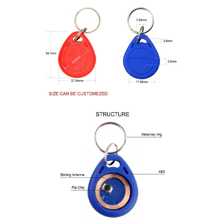 Custom Proximity T5577 Key Fob Smart Low Cost Access Hotel NFC RFID Card