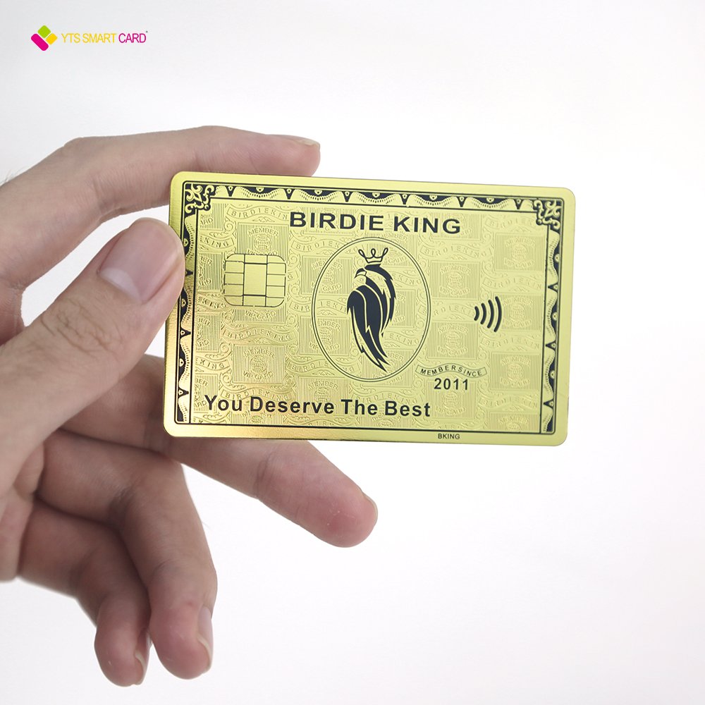 YTS Luxury business smart chip 13.56Mhz access control RFID hotel key metal card