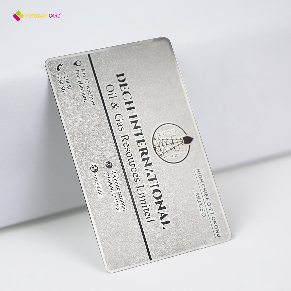 YTS Luxury business smart chip 13.56Mhz access control RFID hotel key metal card