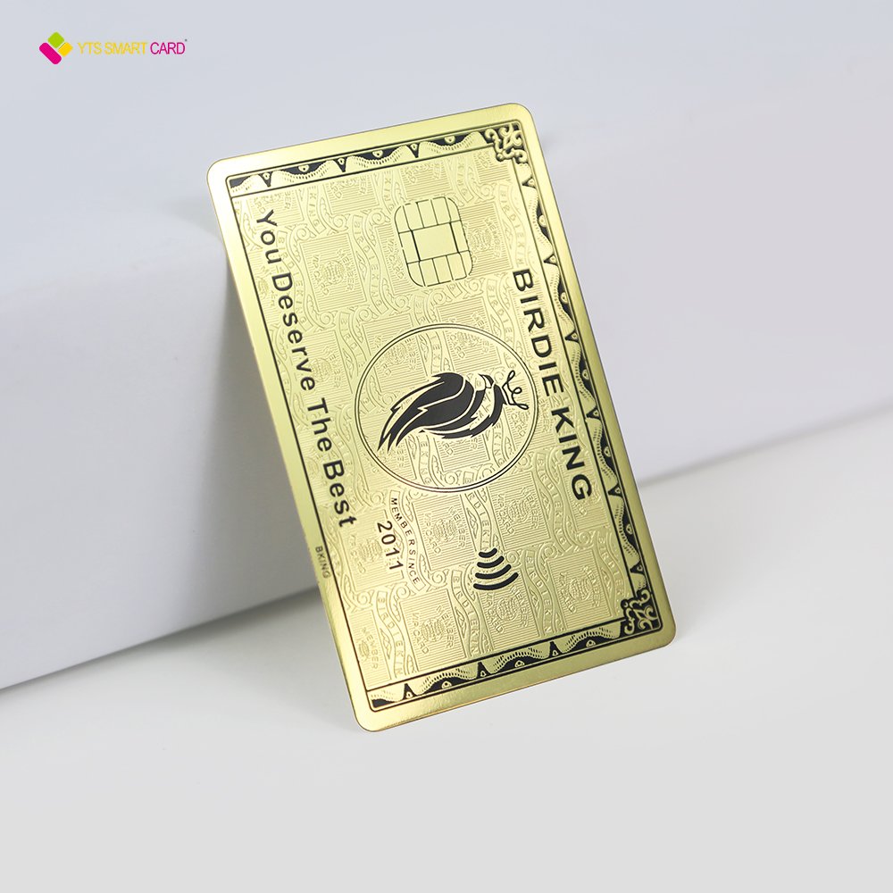 YTS Luxury business smart chip 13.56Mhz access control RFID hotel key metal card