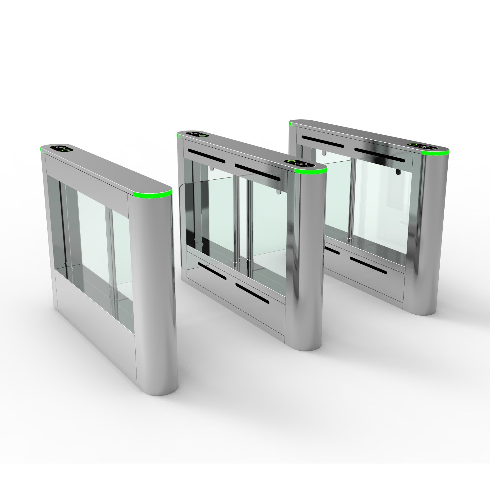 Channel Barrier Swipe Card Access Control Luxury Swing Turnstile Gate Pedestrian For Hotel Supermarket Office building