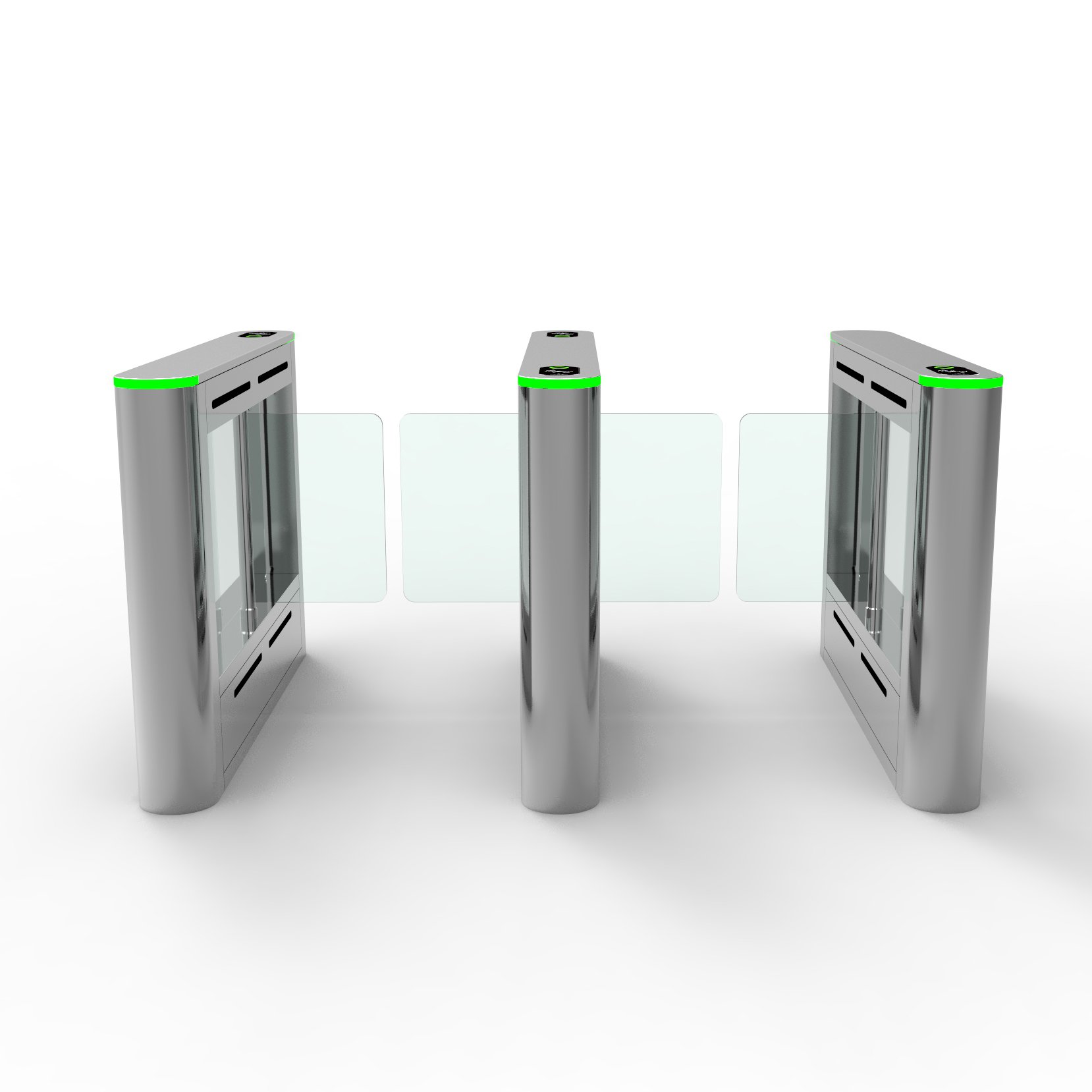 Channel Barrier Swipe Card Access Control Luxury Swing Turnstile Gate Pedestrian For Hotel Supermarket Office building
