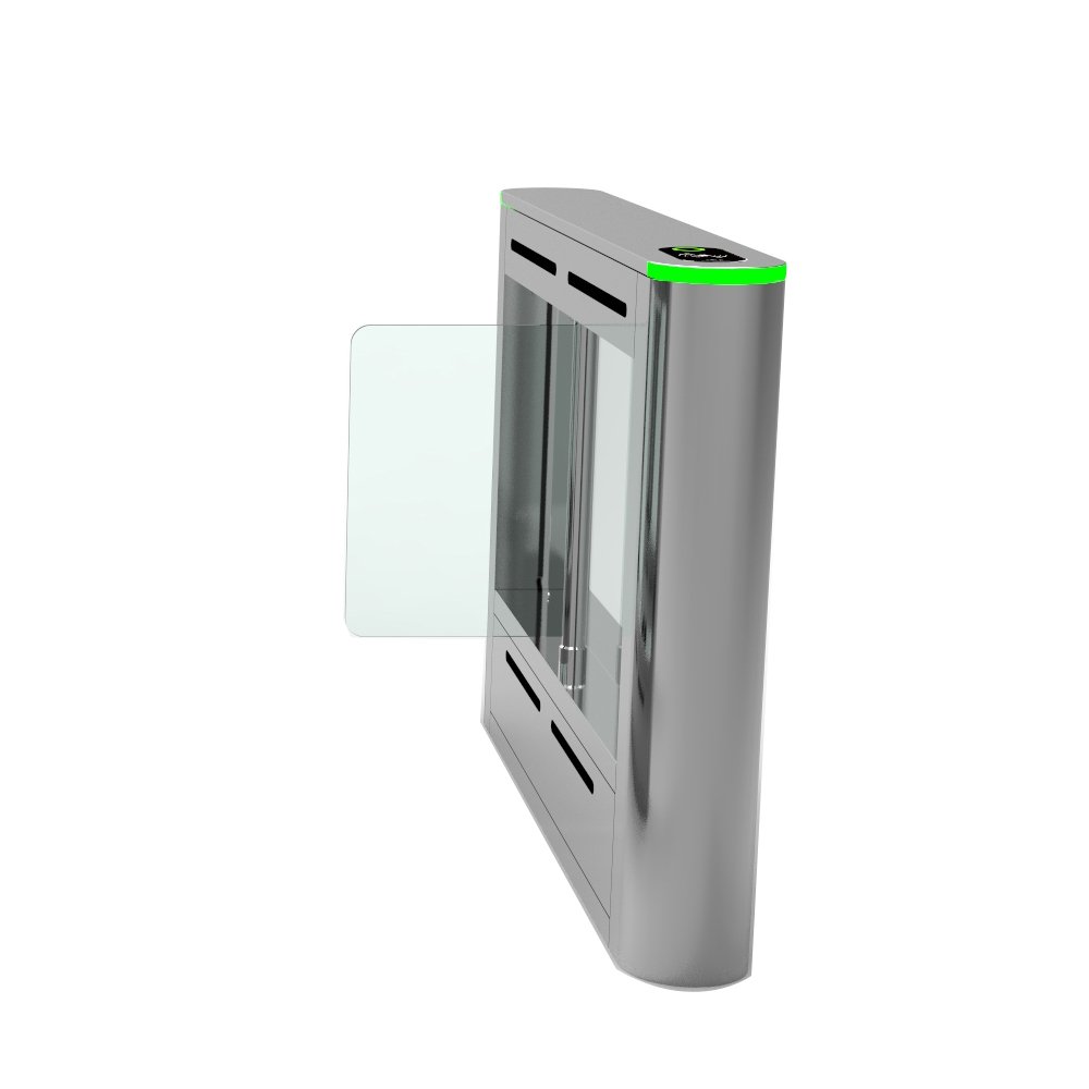 Channel Barrier Swipe Card Access Control Luxury Swing Turnstile Gate Pedestrian For Hotel Supermarket Office building