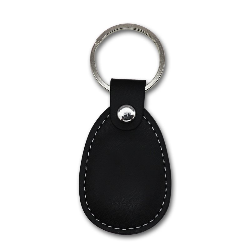 Real Leather Embossed Logo Hotel Room Nfc Key Tag Rfid Access Control Keychain