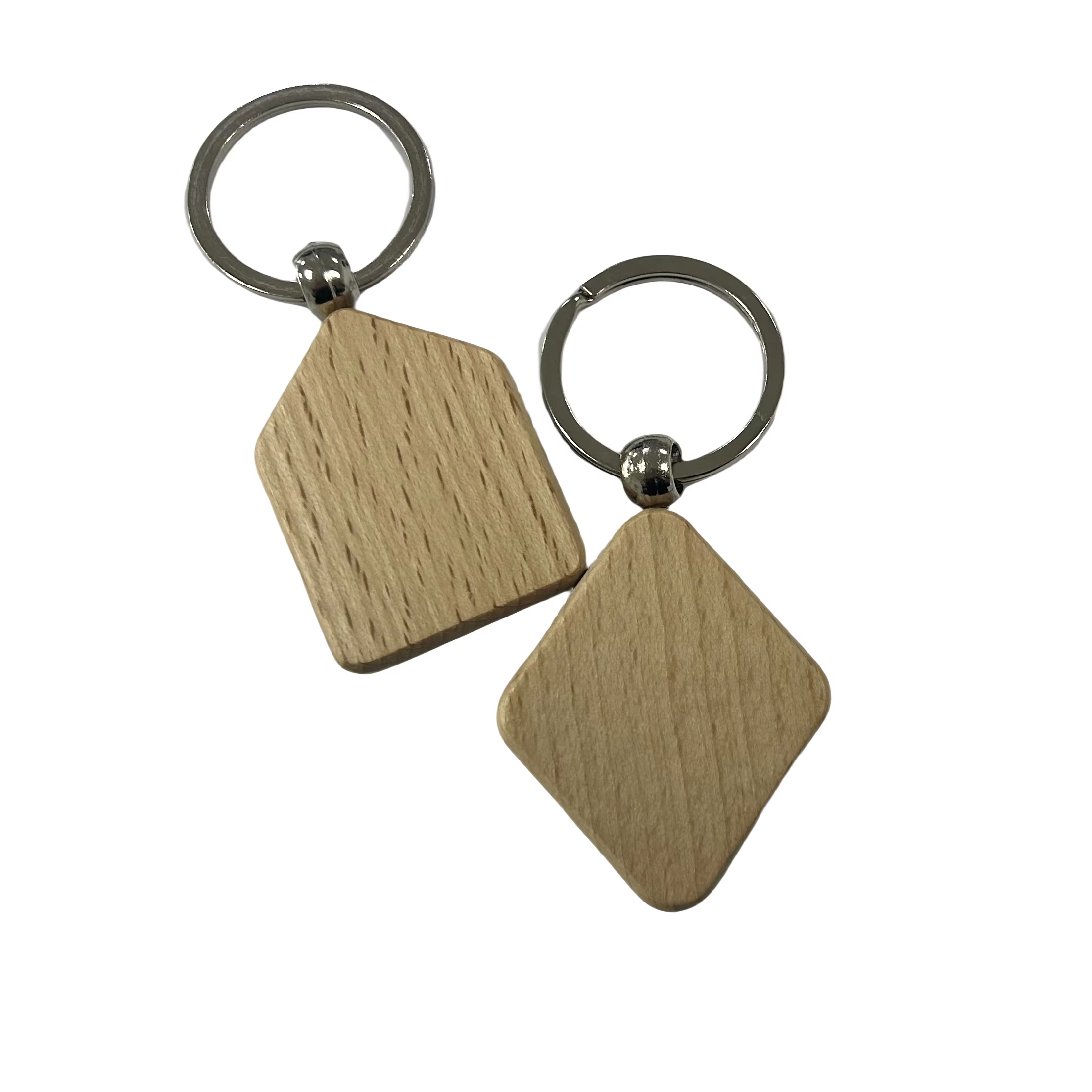 RFID NFC Wooden Keychain Mini Tag Waterproof ISO Model 13.56MHz Frequency NFC Chip QR Code Communication Interface