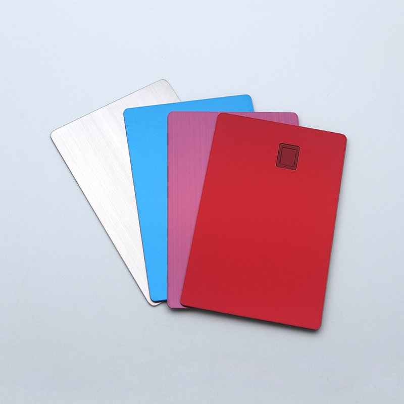 OEM/ODM brushed stainless steel finance metal bank card chip 4442 4428 blank credit card metal with magnetic stripe