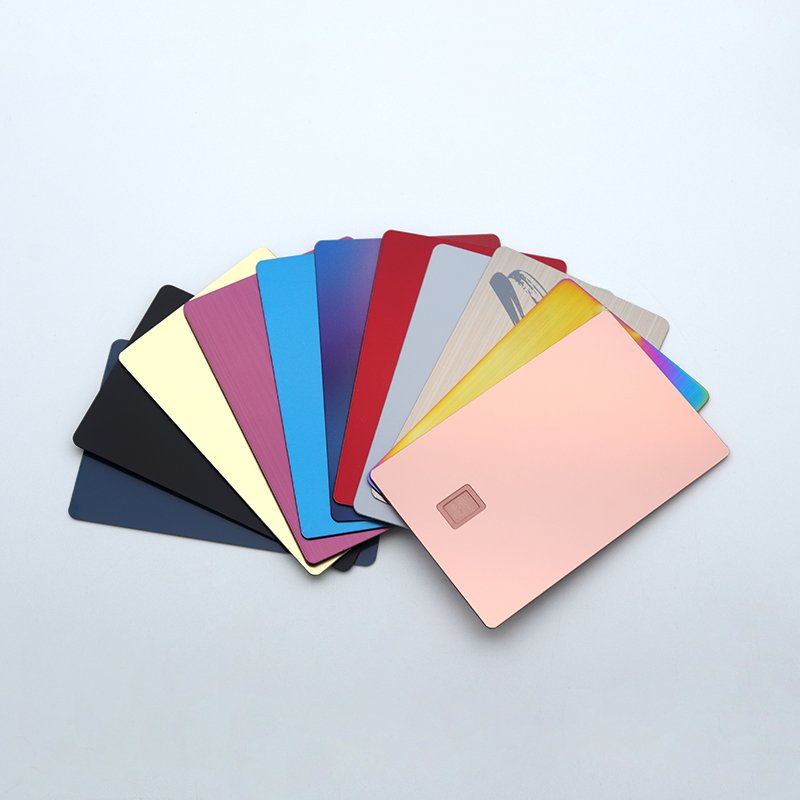 OEM/ODM brushed stainless steel finance metal bank card chip 4442 4428 blank credit card metal with magnetic stripe