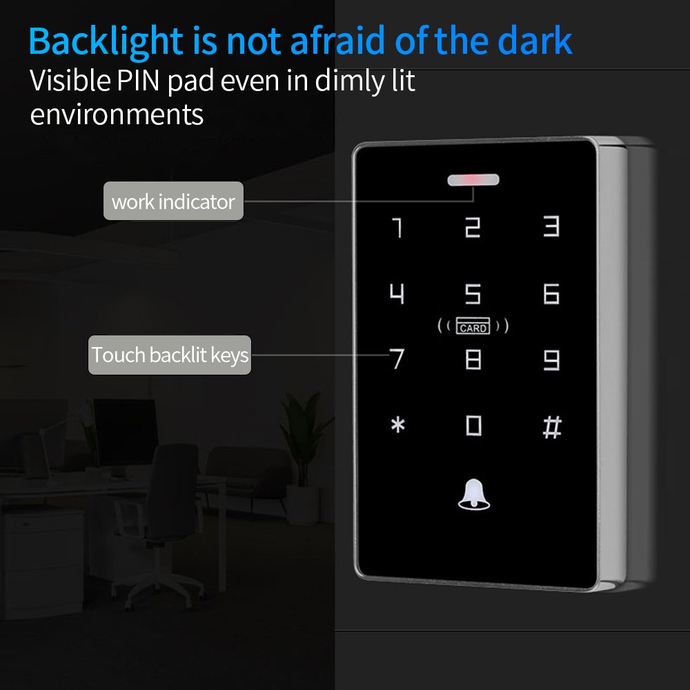 Door Access Control System 10000 User Waterproof Keypad with Rfid 125Khz 13.56Mhz Password Access Control Card Readers