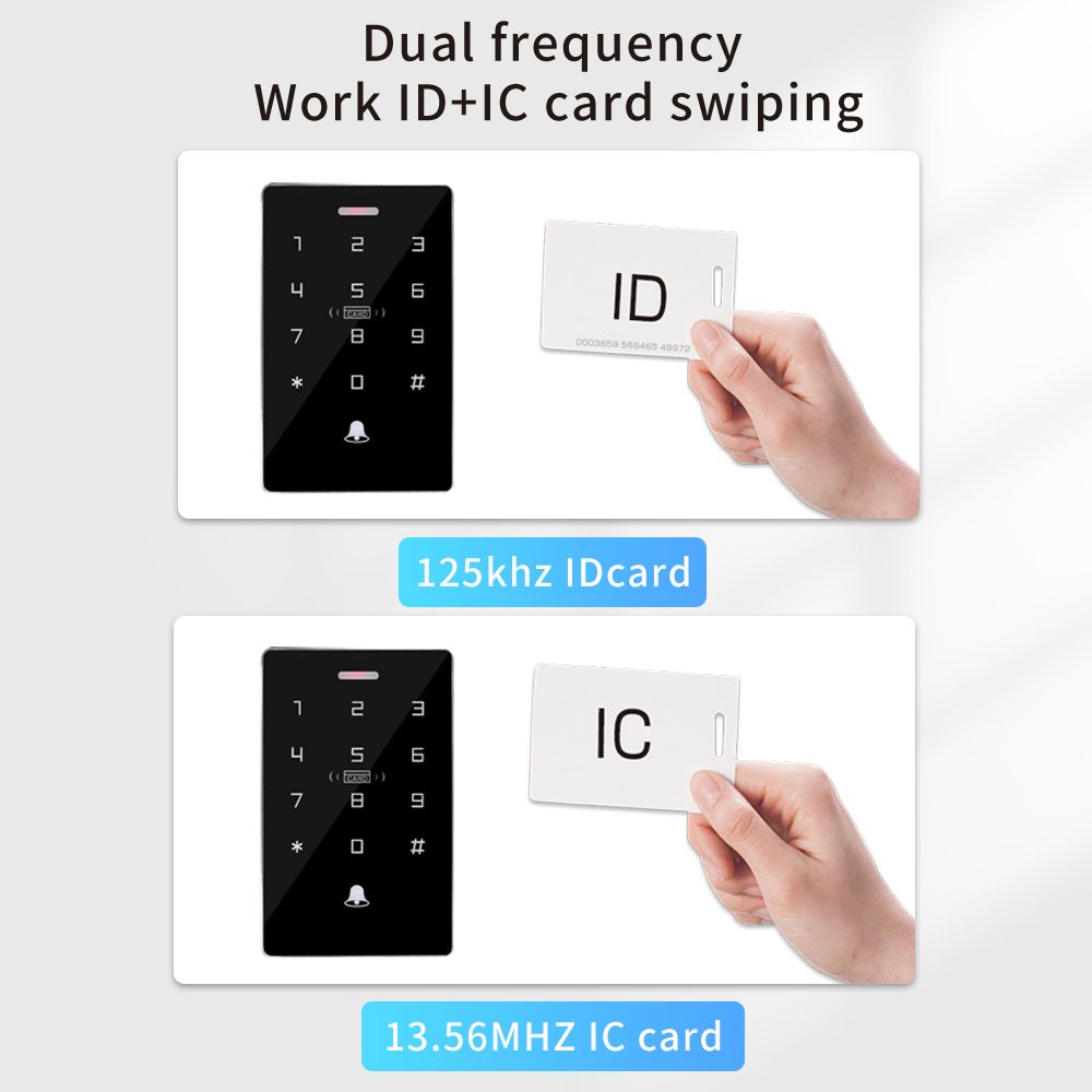 Door Access Control System 10000 User Waterproof Keypad with Rfid 125Khz 13.56Mhz Password Access Control Card Readers