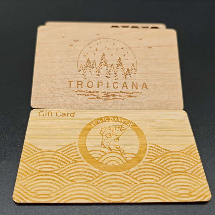 High Quality Bamboo Wood Card Advertising Custom Logo With NFC213 Chip Factory Wholesale beech wood card