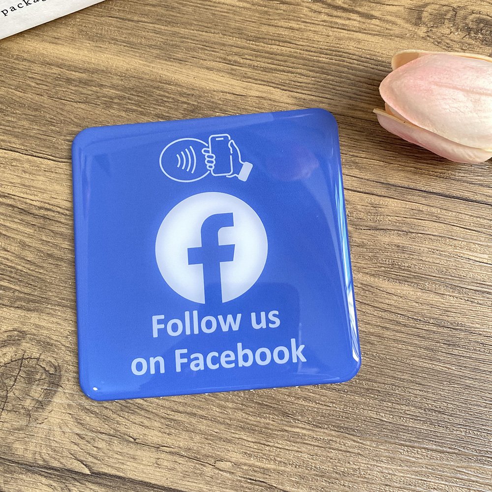 3.93" 10cmX10cm Epoxy Waterproof NFC Plaque NFC Plate Google Trustpilot Tripadvisor Reviews card Facebook Instagram Plaques