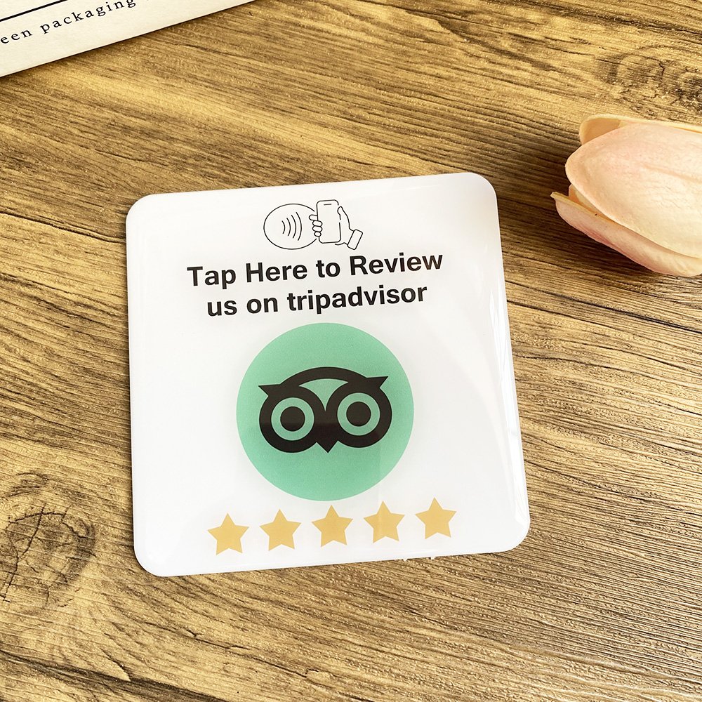 3.93" 10cmX10cm Epoxy Waterproof NFC Plaque NFC Plate Google Trustpilot Tripadvisor Reviews card Facebook Instagram Plaques