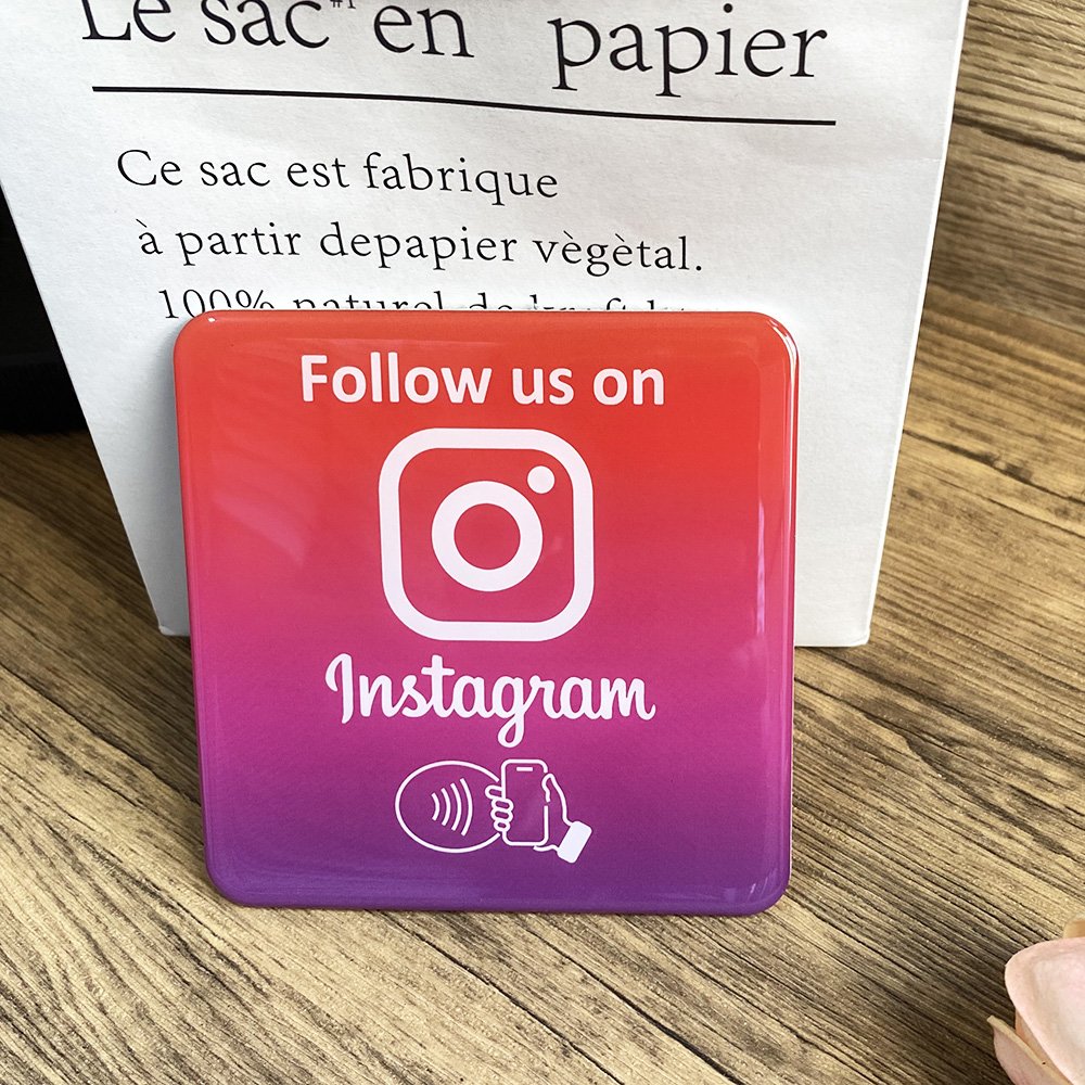 3.93" 10cmX10cm Epoxy Waterproof NFC Plaque NFC Plate Google Trustpilot Tripadvisor Reviews card Facebook Instagram Plaques