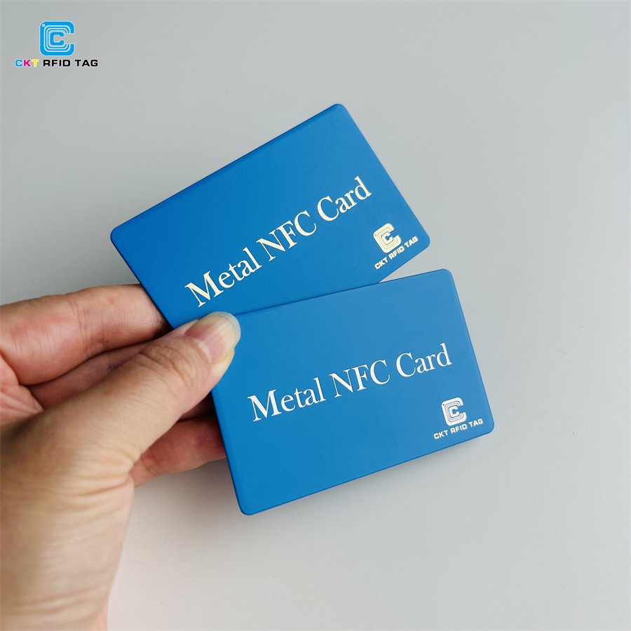Contactless NFC Custom Print NFC Cards Matte Blue Metal Business Cards Tag 213/215/216 Chip