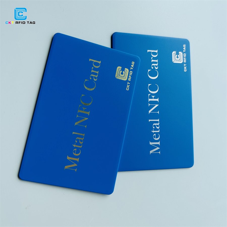 Contactless NFC Custom Print NFC Cards Matte Blue Metal Business Cards Tag 213/215/216 Chip