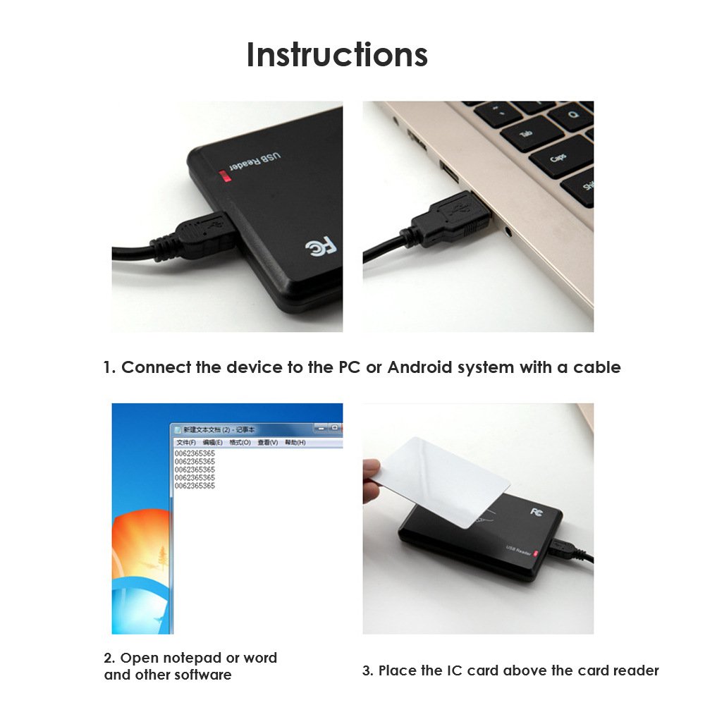 IC / ID Card Reader Writer Contactless Smart NFC RFID ID Card USB Access control Card Reader