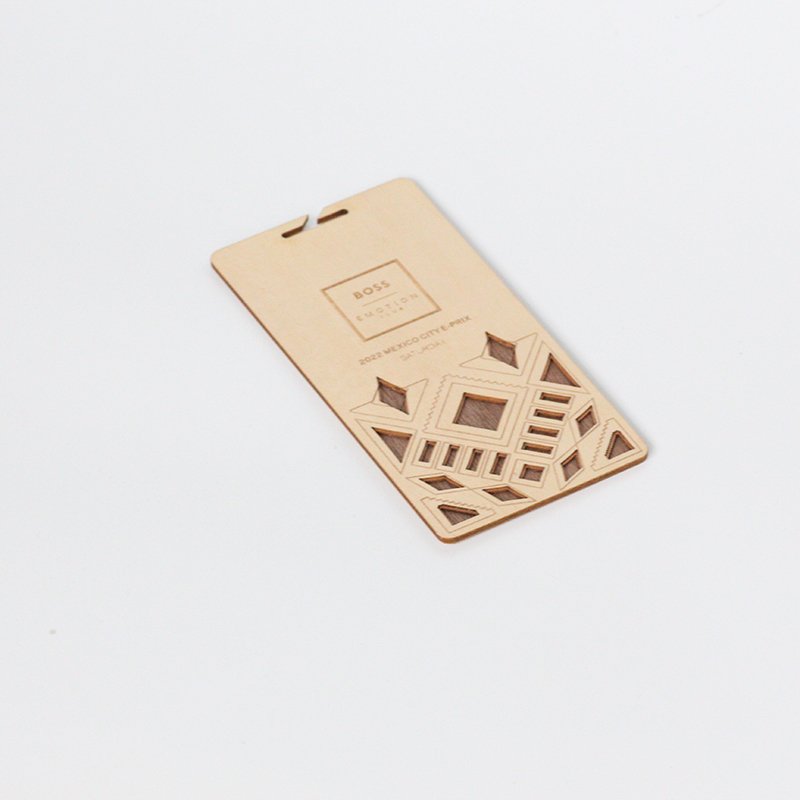 RFID employee ID card and NFC activity badge made of cheap environment-friendly wood