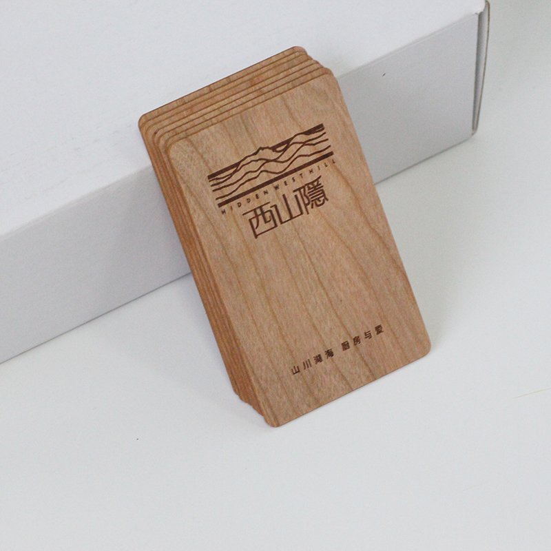 RFID employee ID card and NFC activity badge made of cheap environment-friendly wood