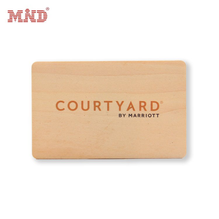 RFID hotel wooden bamboo key card 13.56 Mhz HF chips
